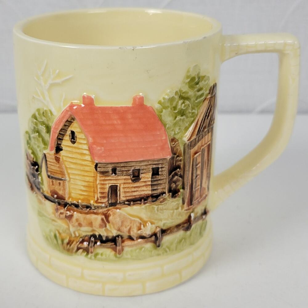 Vintage Set‎ of 4 Sears Roebuck & Co. Coffee Mug Cup Farm Barnyard Made in Japan